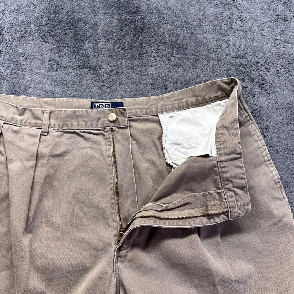 Vintage Polo Ralph Lauren Double Pleated Pant Mens 40x32 Baggy Chino Trousers